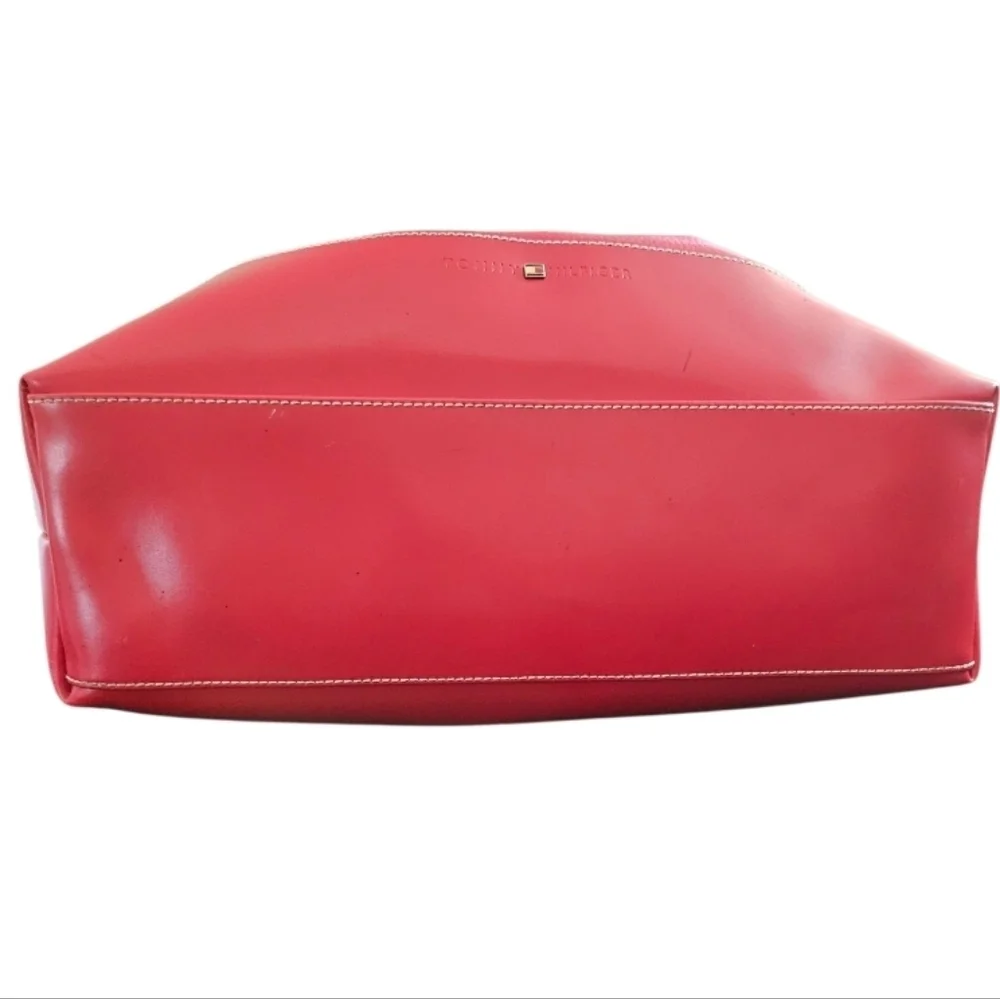 Tommy Hilfiger Red Faux Leather City Slouchy Large Handbag